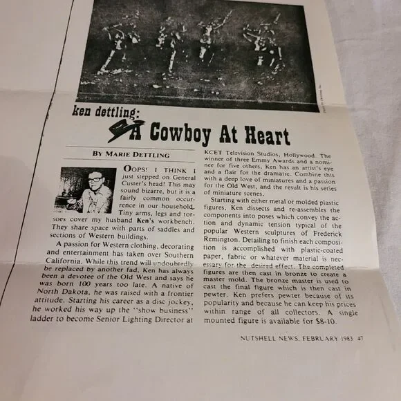 Ken Dettling Artist Sculpture 1983 Pewter Miniatures of Old West "Indian Villag" - Picture 10 of 11